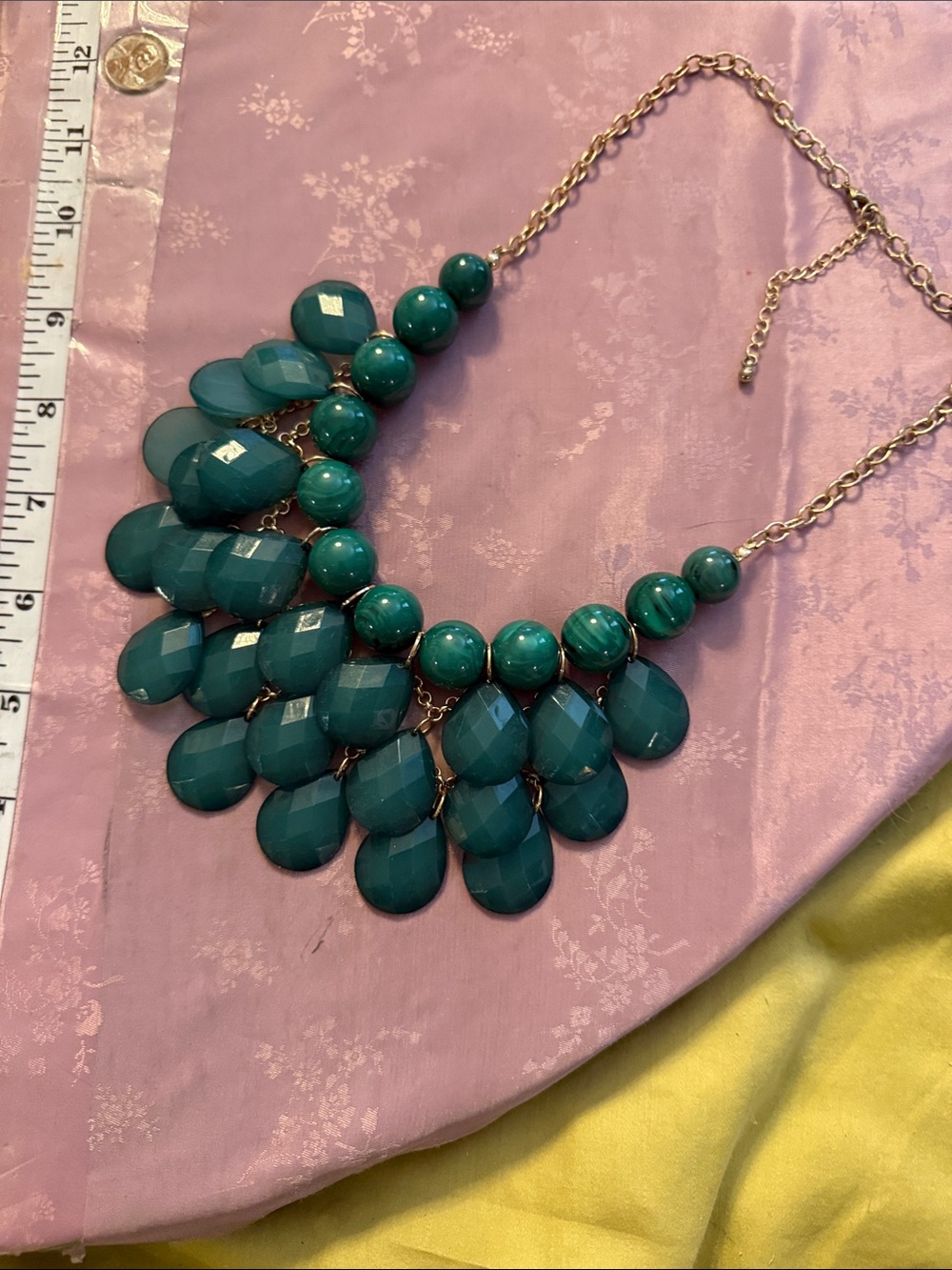 Teal Statement Bib Necklace - Women Jewelry
